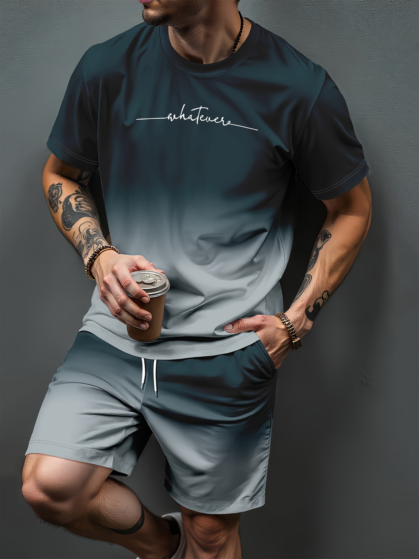 Summer Quotes - Gradient Letter Pattern 3D Print Tracksuits