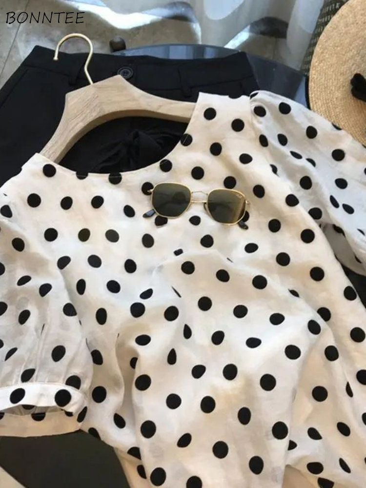 Summer Clothing Aesthetic - Polka Dot Blouses Women Elegant Summer
