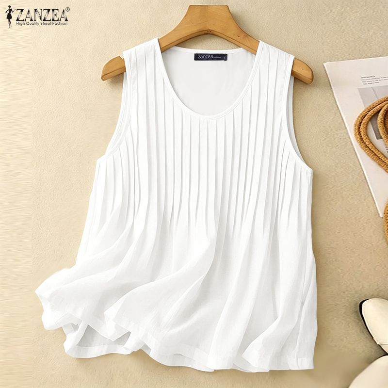 Summer Clothing Plus Size - ZANZEA Woman Summer Pintuck Tank Top