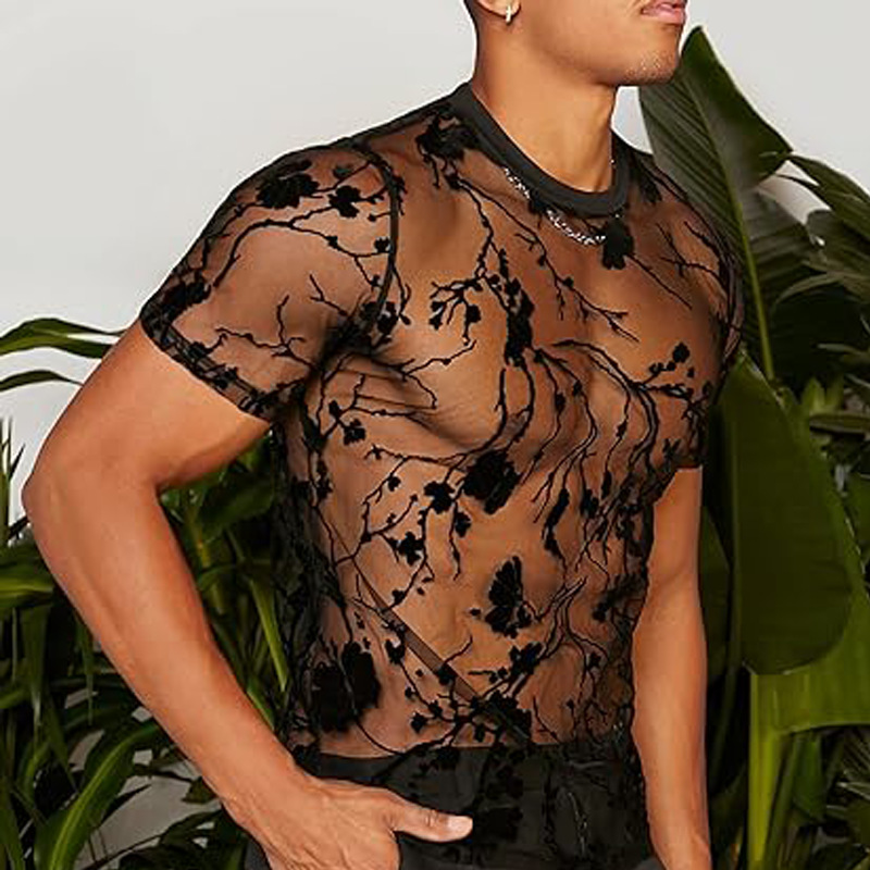 Summer Rose Clothing - Summer Men's Clothing Mesh Lace Knit
