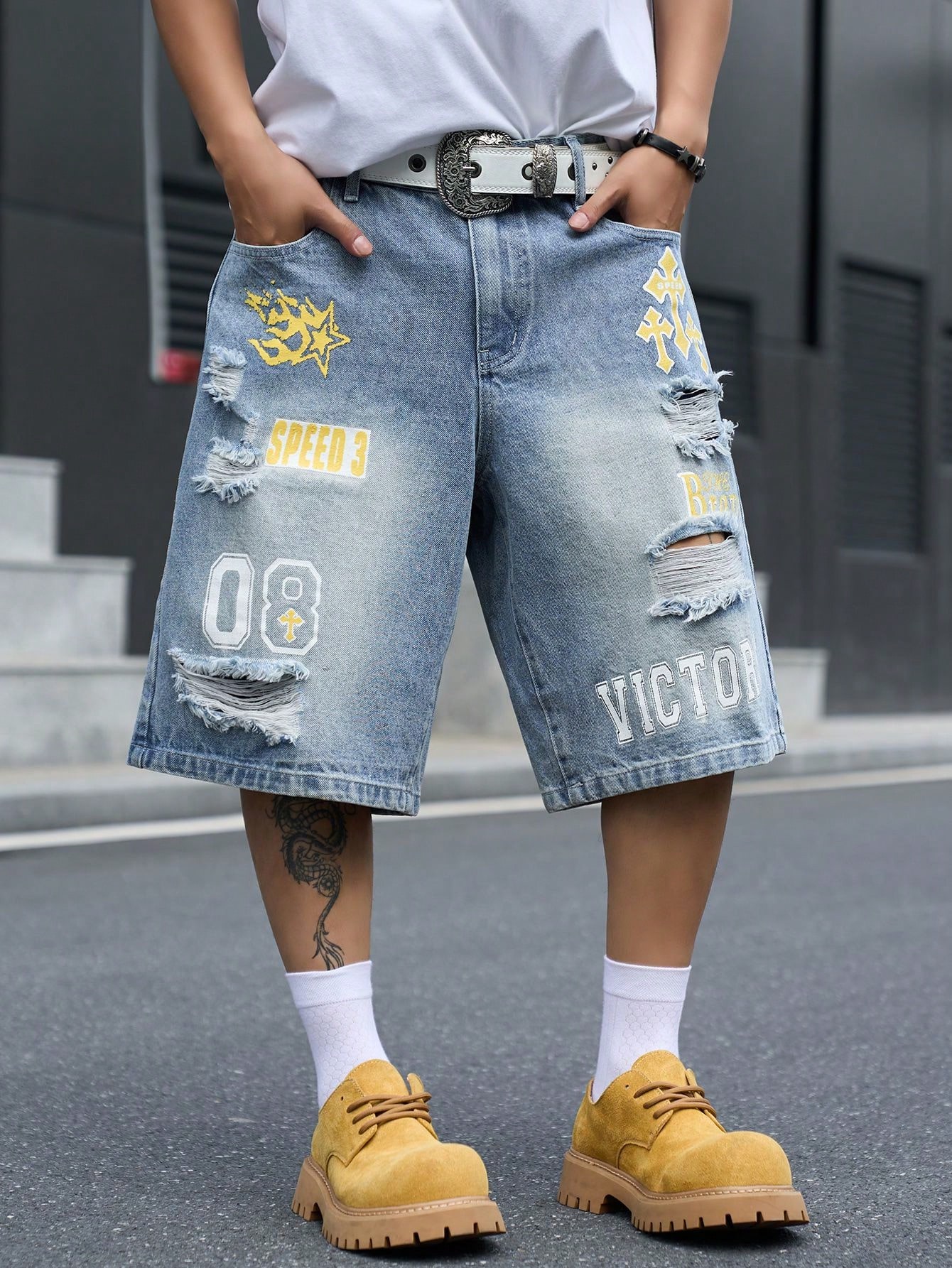 Summer Quotes - Men's Loose Fit Denim Bermuda Shorts,