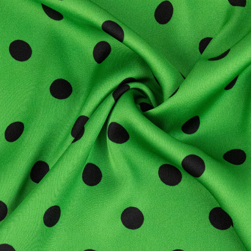 Colorful Polka Dot Satin Chiff - Soft Summer Yellow Clothing recension och pris