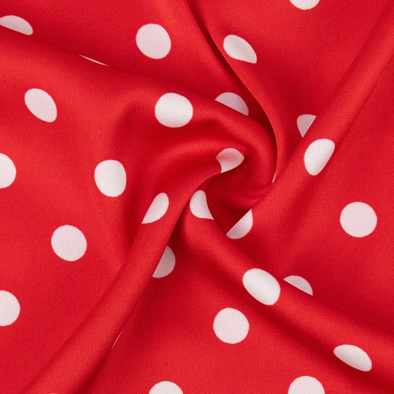 Colorful Polka Dot Satin Chiff - Soft Summer Yellow Clothing recension och pris