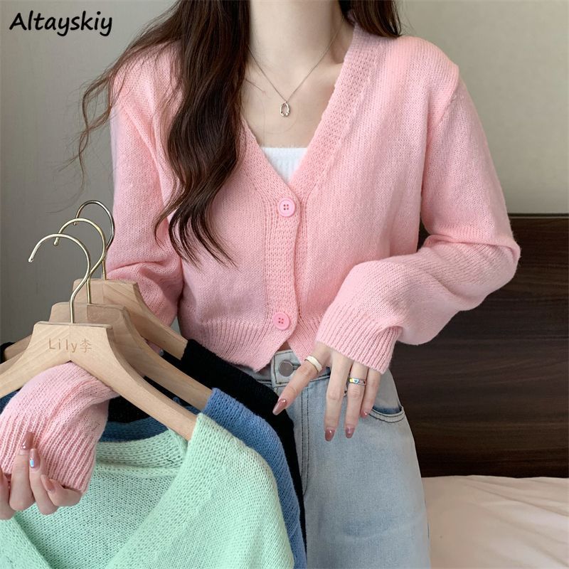 Crop Cardigan Women Slim Autum - Summer Clothing Aesthetic recension och pris