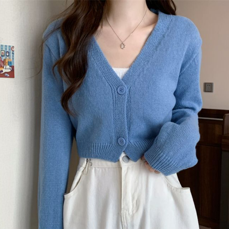 Crop Cardigan Women Slim Autum - Summer Clothing Aesthetic recension och pris