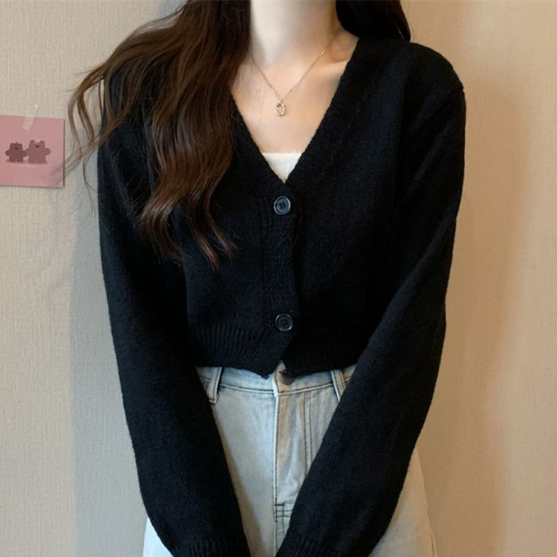Crop Cardigan Women Slim Autum - Summer Clothing Aesthetic recension och pris