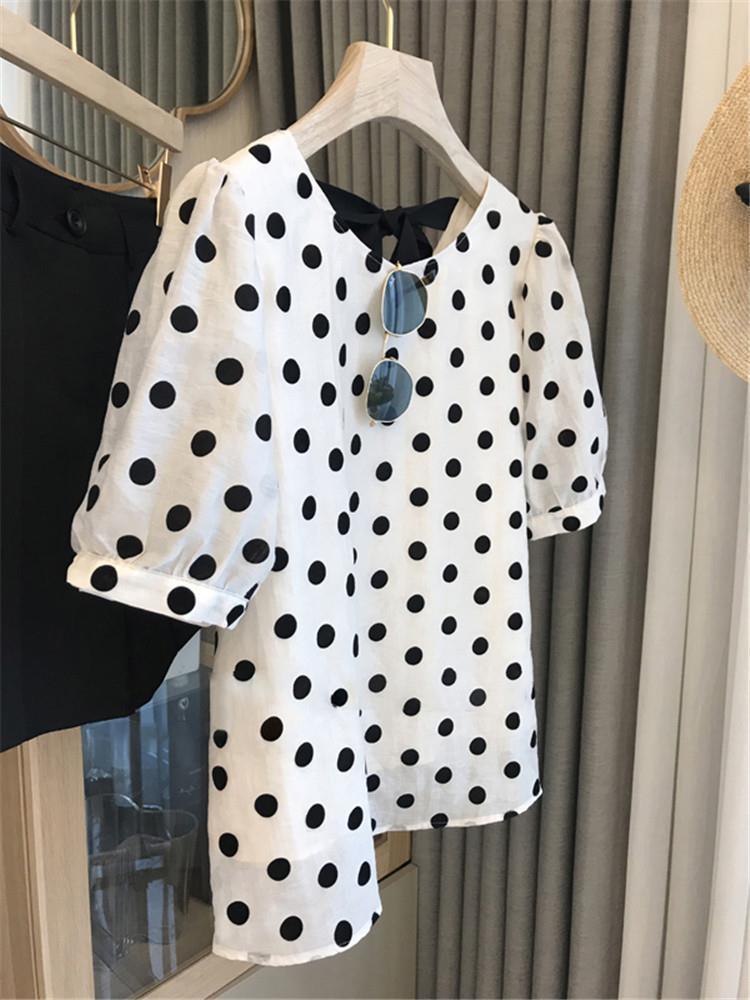Polka Dot Blouses Women Elegan - Summer Clothing Aesthetic recension och pris