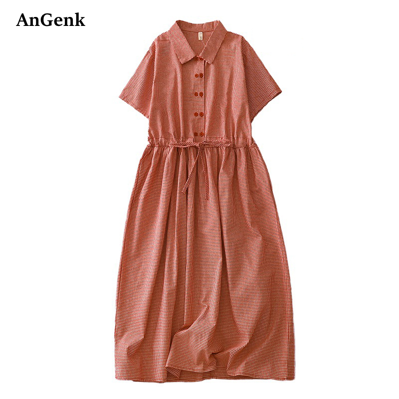 Cotton Short Sleeve Vintage Pl - Summer Clothing Drawing recension och pris
