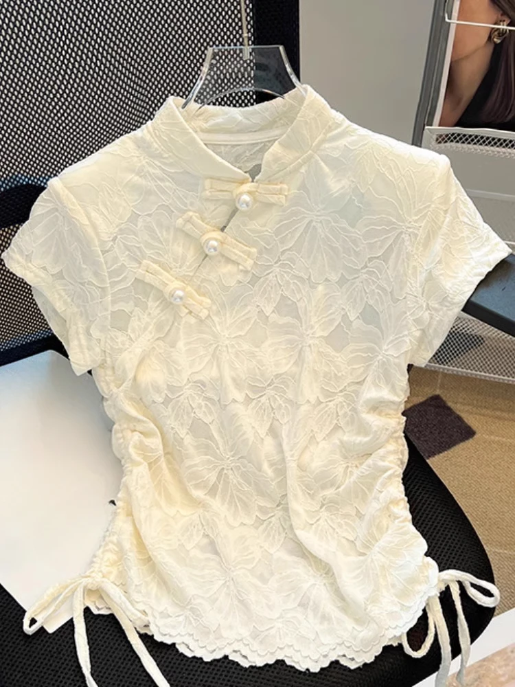 Chinese Styl Shirts Stand Neck - Summer Clothing Drawing recension och pris