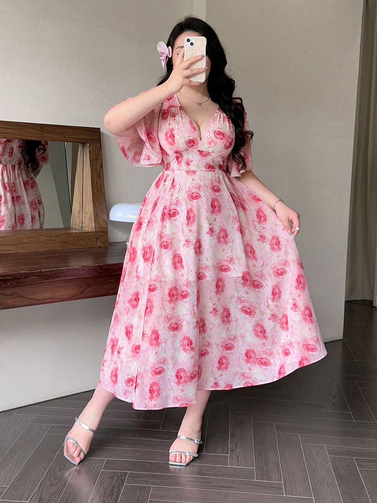 New Big Size Sexy V-Neck Flora - Summer Days Clothing recension och pris