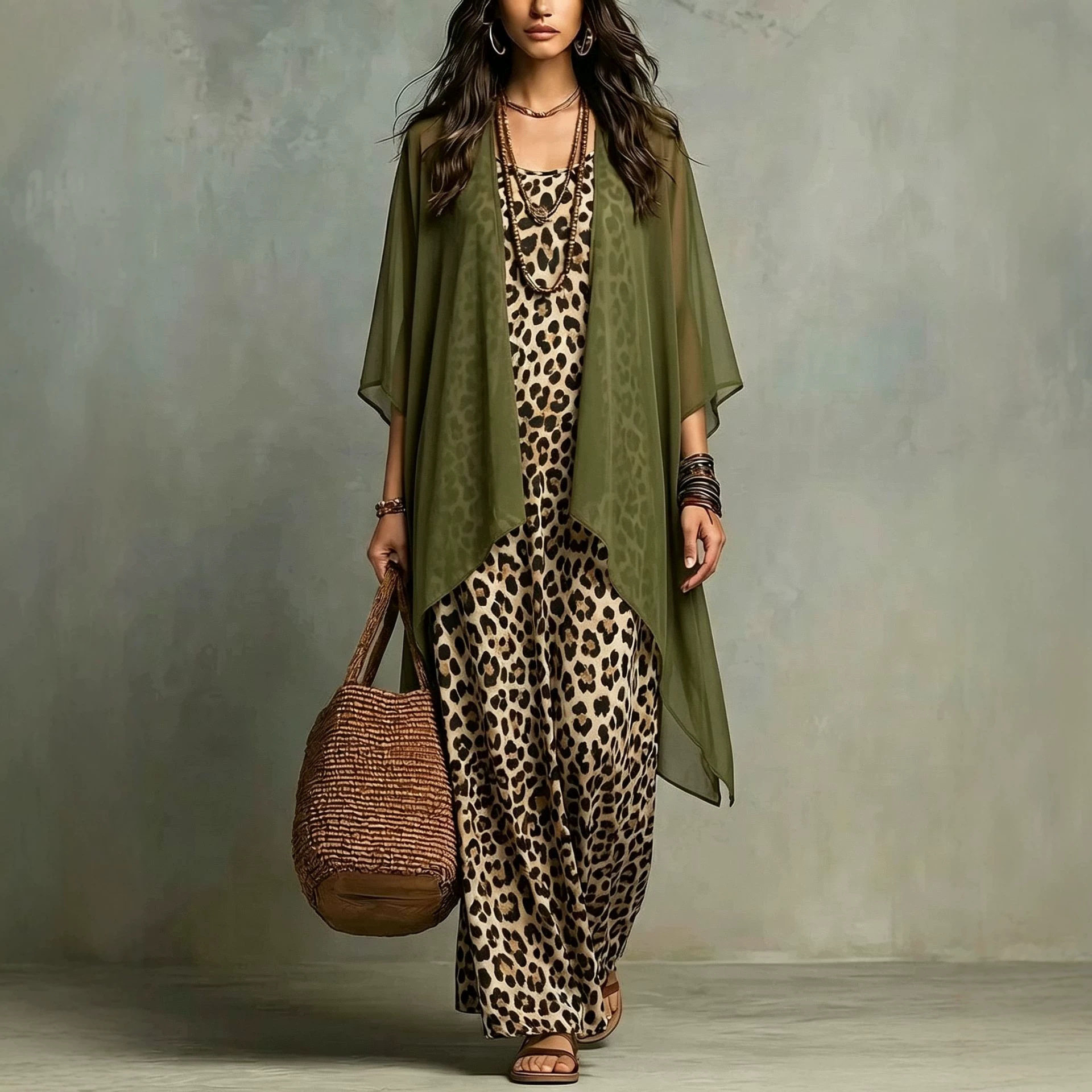 Chiffon Leopard Print Spaghett - Summer Vacation Clothing Women recension och pris