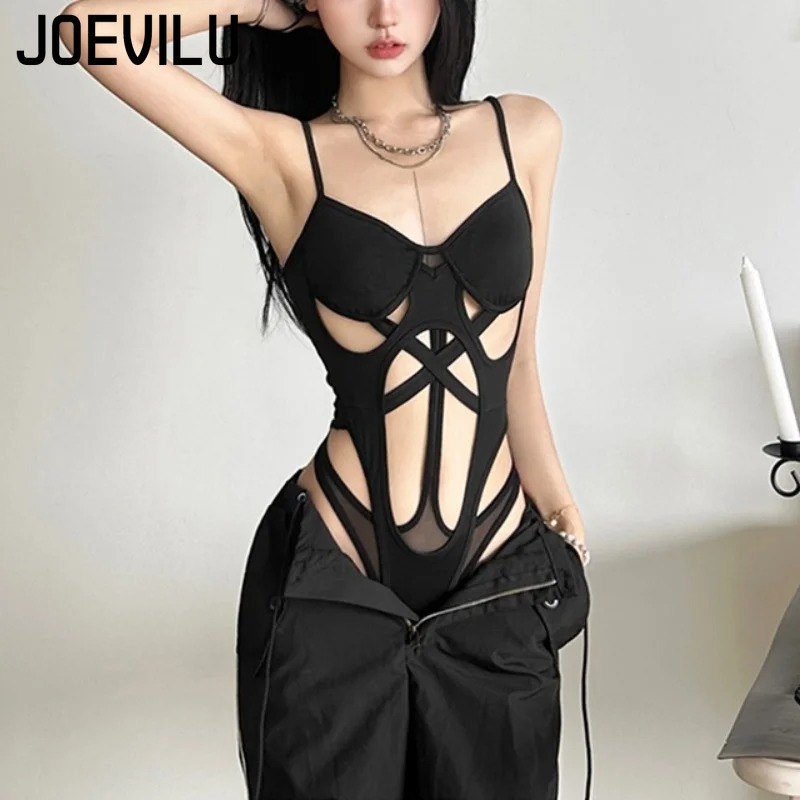Y2K Black Bodysuit Women Hollo - Summer Clothing Aesthetic recension och pris