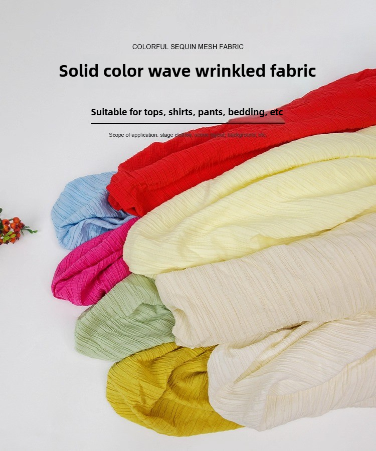 Plain Chiffon Pleated Fabric B - Soft Summer Yellow Clothing recension och pris