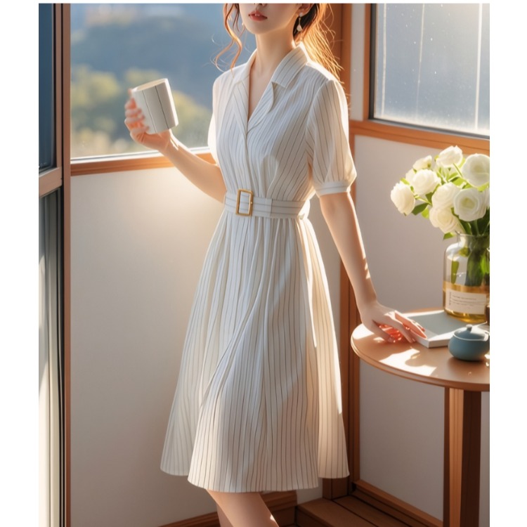 High Waist Stripe Dress Slimmi - Summer Line Clothing Brand recension och pris