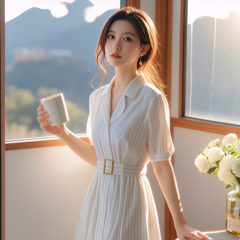 High Waist Stripe Dress Slimmi - Summer Line Clothing Brand recension och pris