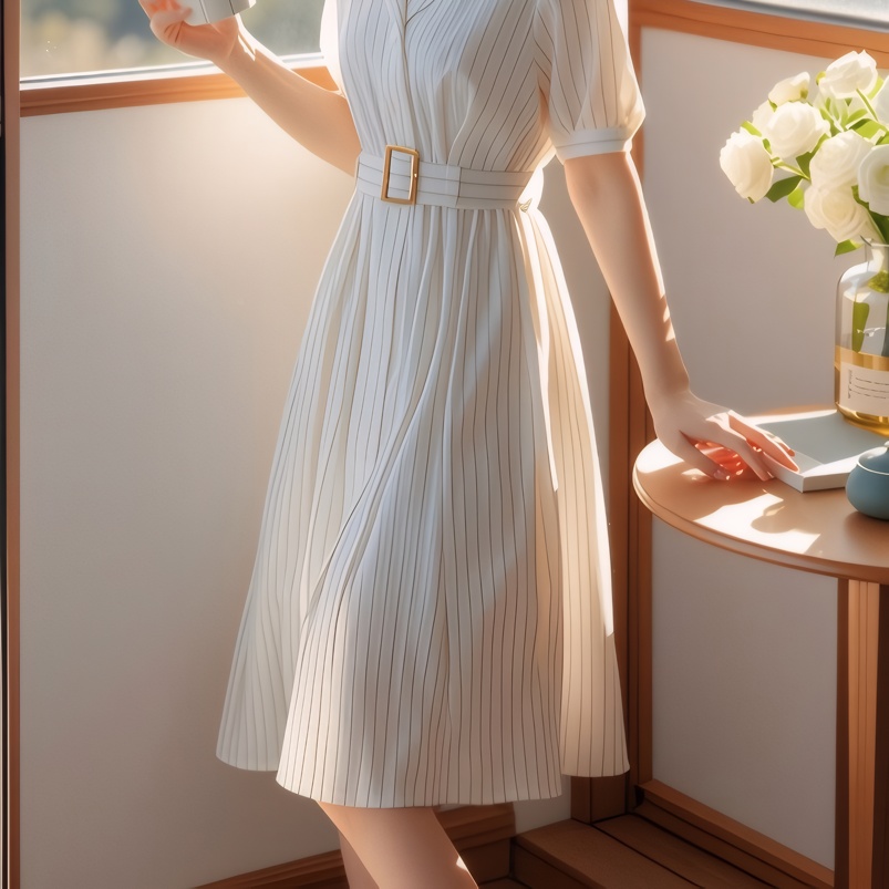 High Waist Stripe Dress Slimmi - Summer Line Clothing Brand recension och pris