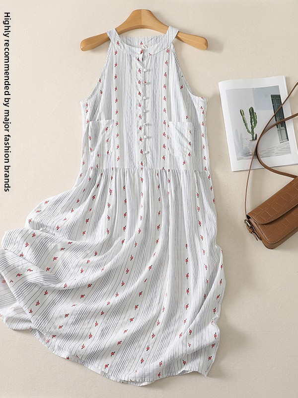 Elegant A-Line Dress Floral Pr - Summer Line Clothing Brand recension och pris