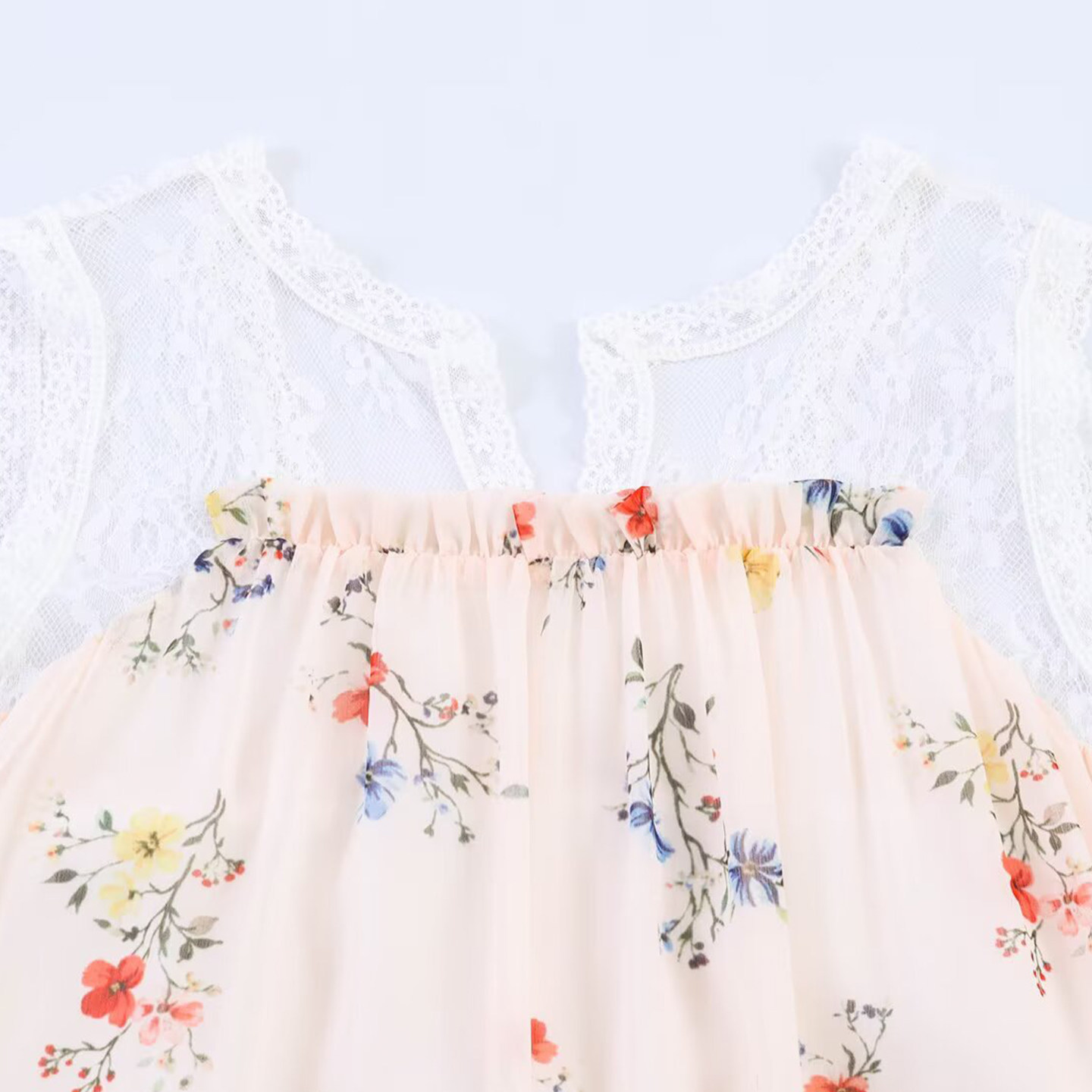 Fashionable Lace Trim Hem Slee - Summer Line Clothing Brand recension och pris