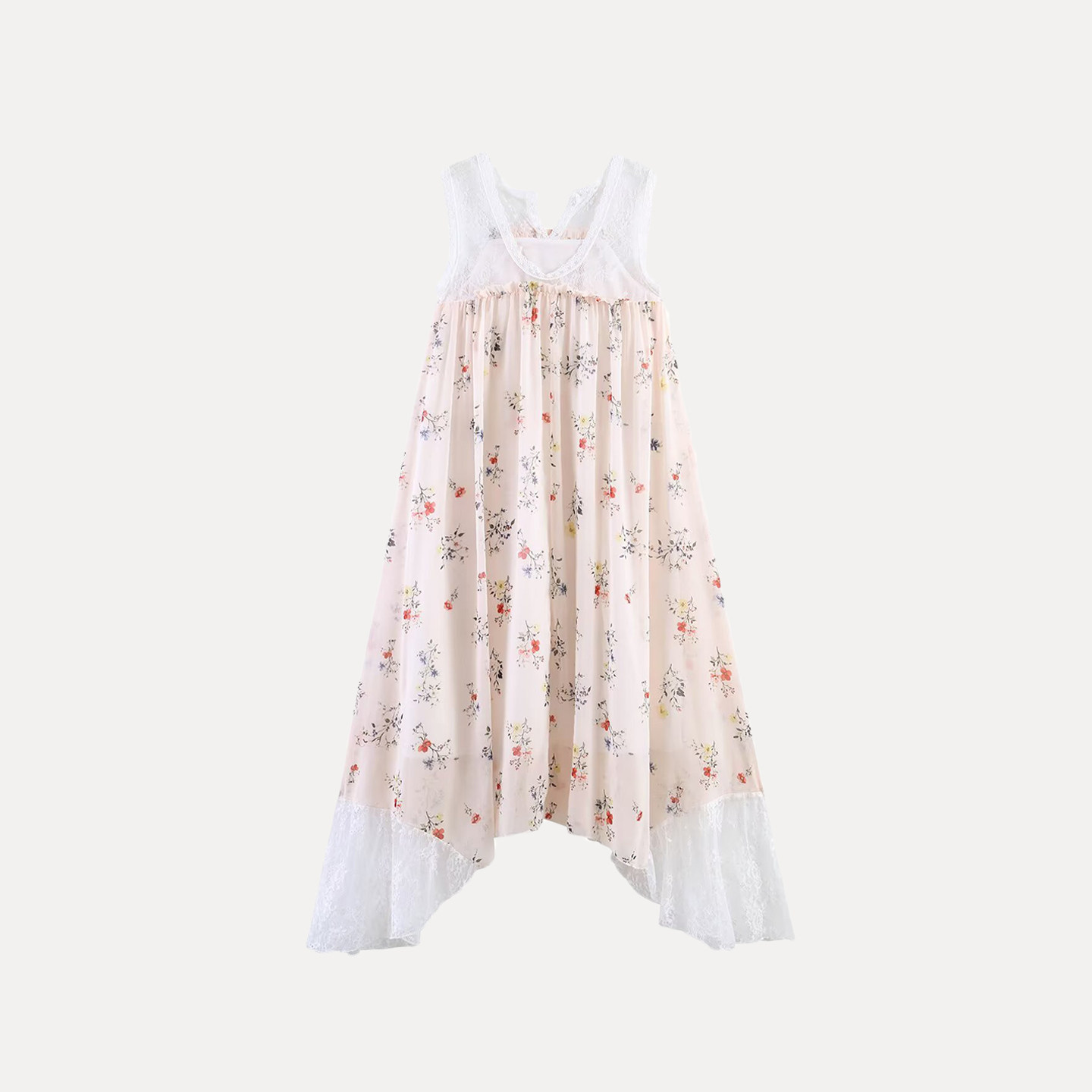 Fashionable Lace Trim Hem Slee - Summer Line Clothing Brand recension och pris