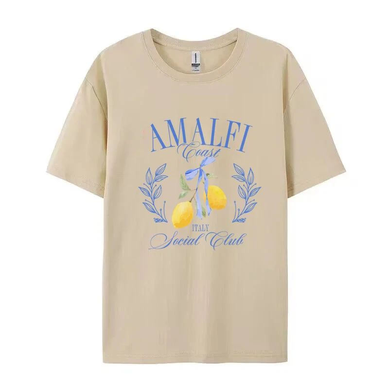 Lemon Print T-shirt Short Slee - Summer Clothing Aesthetic recension och pris