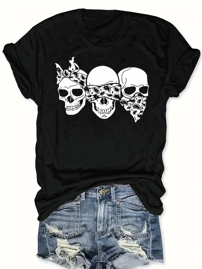 Happy Cartoon Skull T-Shirt, L - Summer Clothing Trends 2025 recension och pris