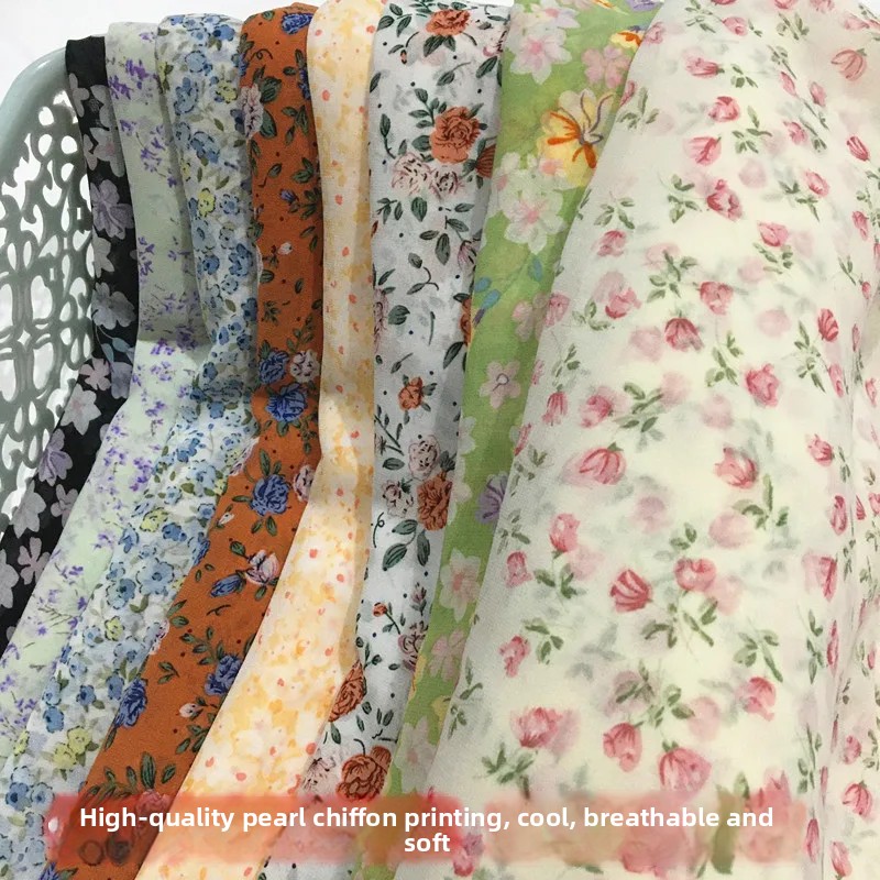 Flower Chiffon Fabric By The M - Soft Summer Yellow Clothing recension och pris