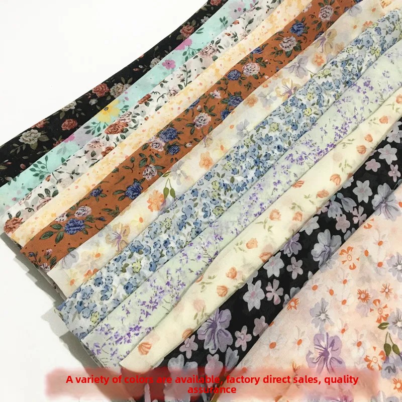 Flower Chiffon Fabric By The M - Soft Summer Yellow Clothing recension och pris