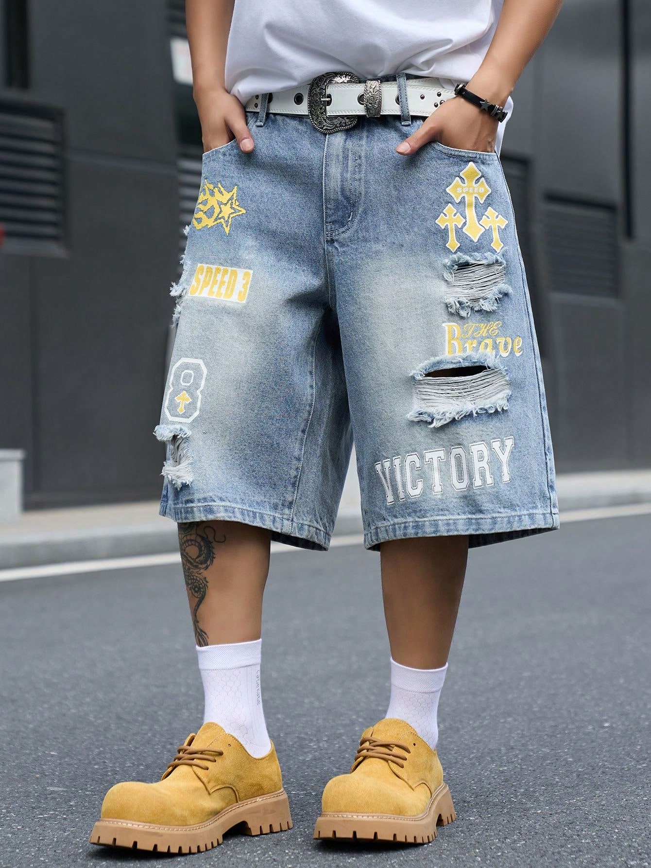 Men's Loose Fit Denim Bermuda  - Summer Quotes recension och pris