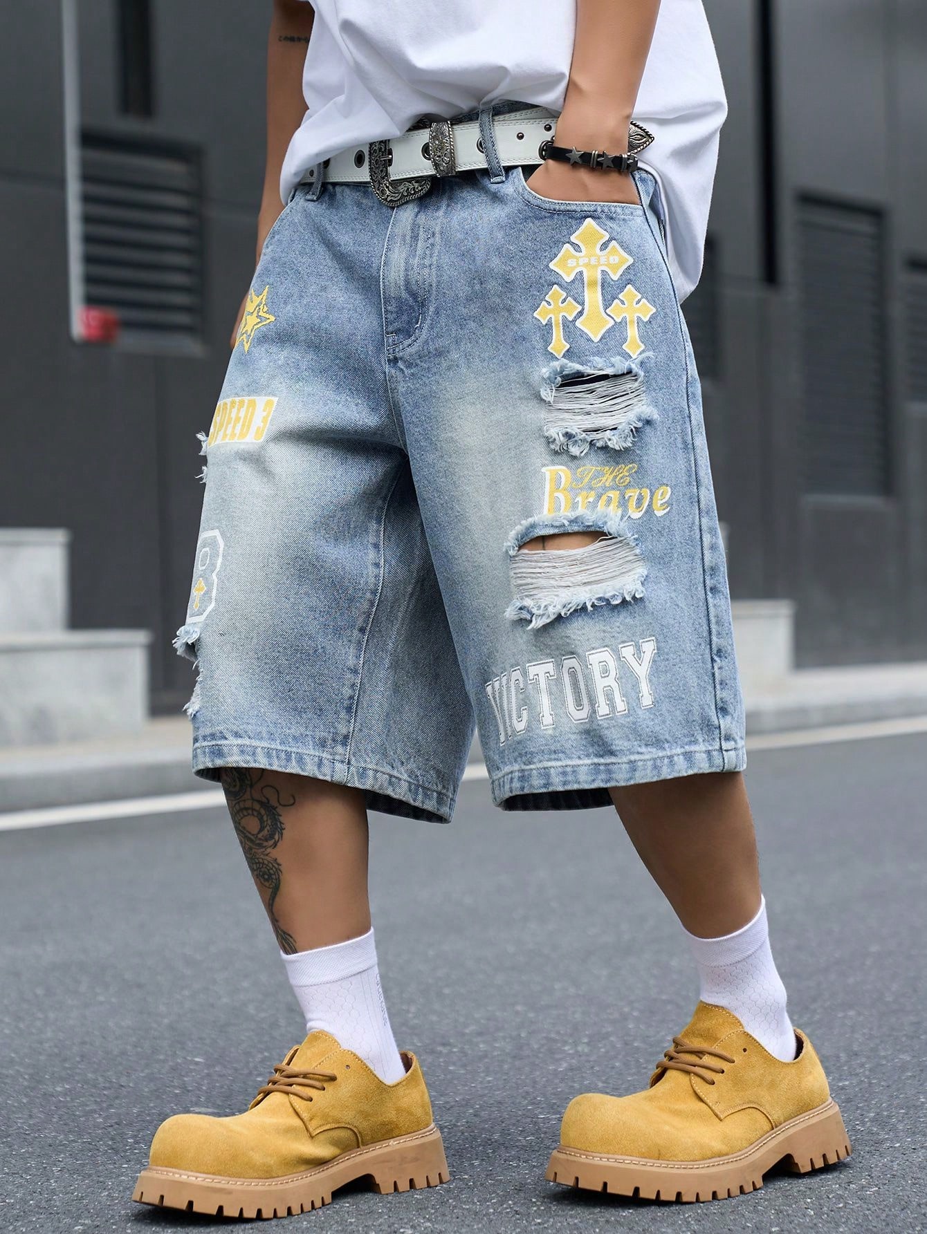 Men's Loose Fit Denim Bermuda  - Summer Quotes recension och pris