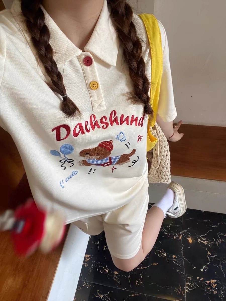 Kawaii Embroidery Dog Japan St - Summer Clothing For Japan recension och pris