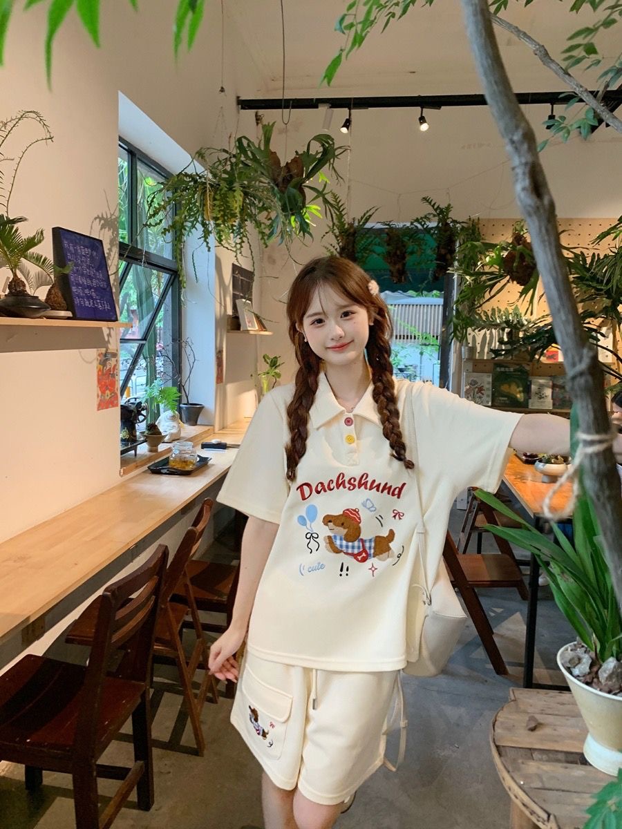 Kawaii Embroidery Dog Japan St - Summer Clothing For Japan recension och pris