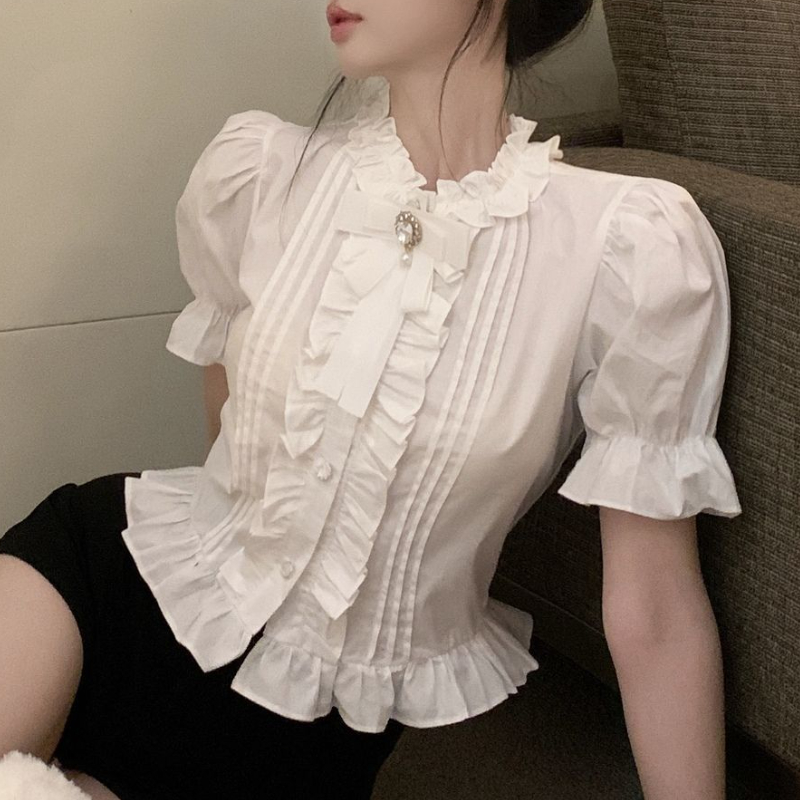 Puff Sleeve Shirts Women White - Summer Clothing Aesthetic recension och pris